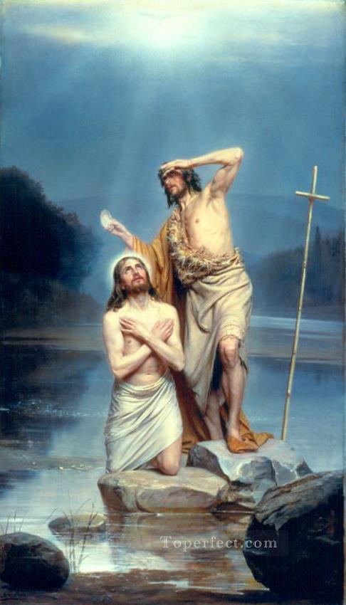 El bautismo de Cristo Carl Heinrich Bloch Pintura al óleo